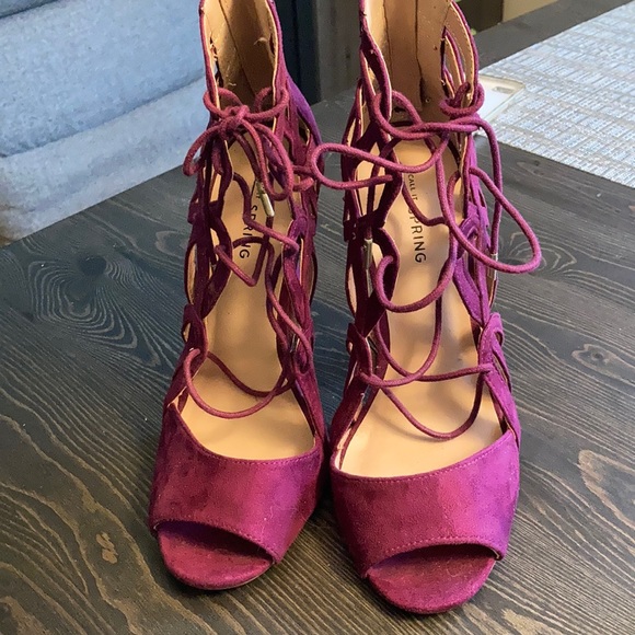 Purple lace up heels - Picture 4 of 4